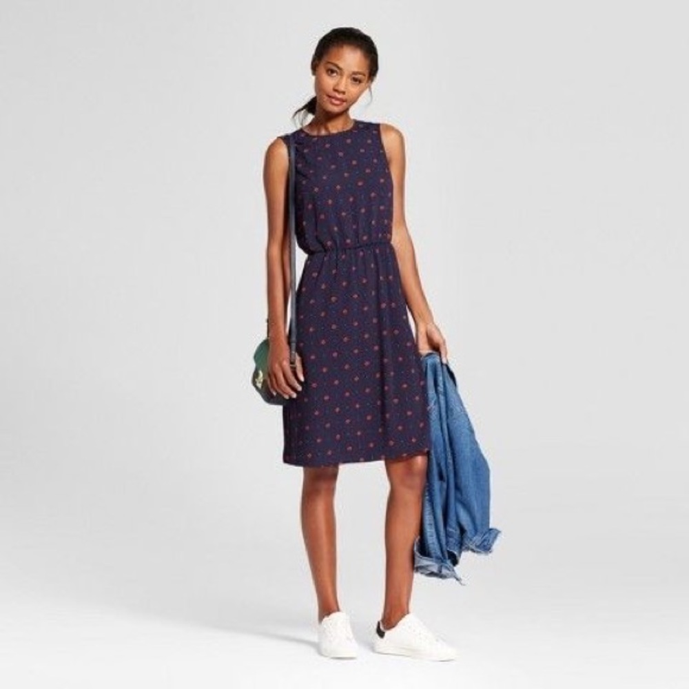 A New Day Sleeveless Navy Sheath Dress Sz M